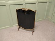 Art Deco Style Brass And Black Fire Screen