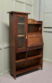 Arts & Crafts Golden Oak Students Bureau Book Case