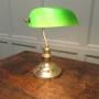 Brass and Green Glass Banker’s Desk Lamp