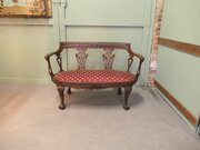 Carved Chinese Chippendale Settee