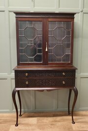 Chinese Chippendale Astral Glazed Mahogany Display