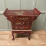 Decorative Red Lacquer Chinoiserie Temple Cabinet