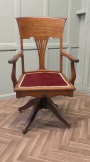Edwardian Arts And Crafts Walnut Desk Chair