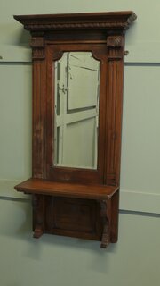 Elegant Wall Hanging Cloakroom Mirror With Shelf, 