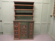 Folk Art Painted Pine Farmhouse Alpine Dresser