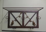 French Art Deco Iron Hat And Coat Rack With Shelf 