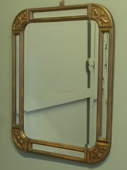 French Art Deco Style Gilt Cushion Mirror