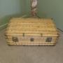 French Art Deco Velum Leather Valise, Cabin Trunk,