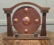 French Arts And Crafts Carved Copper Table Gong