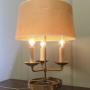 French Brass Table Lamp or Bouillotte Triple Desk 