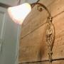 French Brass Wall Light with Original Dugué Glass 