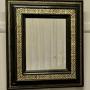 French Brass and Black Lacquer Wall Mirror