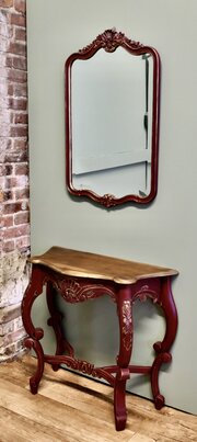 French Console Or Hall Table And Matching Mirror 