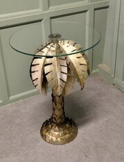 French Mason Jansen Style PalmTree Tole Ware Table