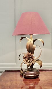 French Painted Toleware Conservatory  Table Lamp