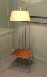 French Retro Floor Lamp, Coffee Table And Magazine