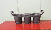 French Rustic Three Bottle Carrier, Coaster