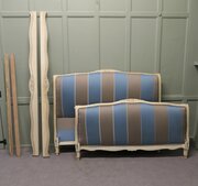 French Silk Upholstered Château Double Bed 