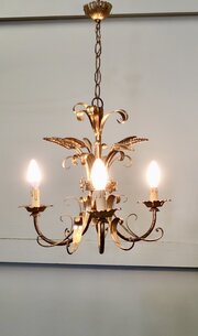 French Toleware Gilded Chandelier