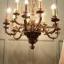 French Twelve Arm Two Tier Gilded Brass Chandelier
