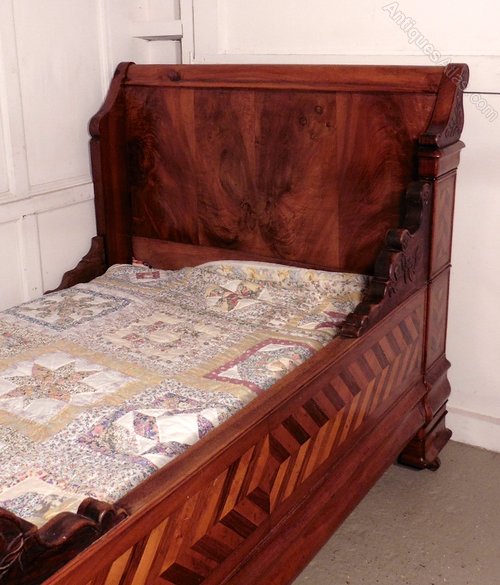 French Walnut Sleigh Bed Or Empire Style Day Bed Antiques Atlas