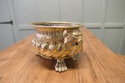 Gothic Brass Jardiniere With Lions Mask Handles