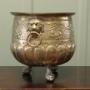 Gothic Brass Jardiniere with Temple Lions