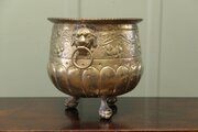 Gothic Brass Jardiniere With Temple Lions