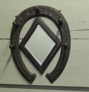 Gothic Horseshoe Coat And Tack Rack With Mirror