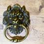 Gothic Lion’s Mask Brass Door Knocker 