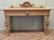 Green Man Carved Golden Oak Hall Table
