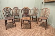 Harlequin Set Of 6 Beech & Elm Wheel Back Windsor 