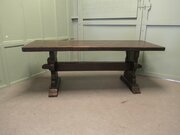 Heavy French Country Oak Refectory Table
