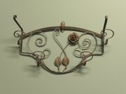 Iron And Gilt Hall Coat Hooks With Mirror 