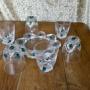 Lalique Floride Turquoise Crystal Set of 6 Whiskey