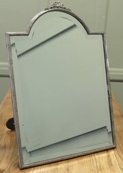 Large French Art Deco Silver Toilet, Vanity Mirror