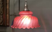 Large Victorian Ruby Glass Ceiling Pendant Lampshade