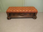 Leather Window Seat, Hall Bench With Shoe Store