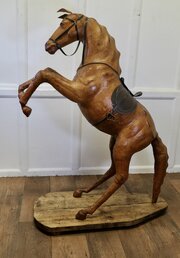 Life Size Arts And Crafts Leather Model Of A Horse