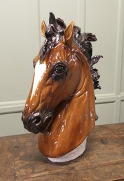 Life Size Italian Ceramic Hand Made Horse Head