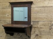Oak Wall Hanging Cloakroom Mirror With Shelf