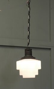 Odeon Industrial Style Opalescent Hanging Light  
