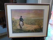 Oil Painting On Board “Prairie Rider” By Stirman