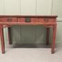 Oriental Red Lacquered Side Table or Writing Table