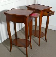 Pair Of 19th C French Mahogany Pedestal Tables