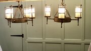 Pair Of Arts And Crafts 4 Arm Ceiling Lights