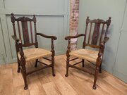 Pair Of Excellent Quality Gothic Carved Oak Carver