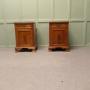 Pair of Figured Walnut Bedside Cupboards  