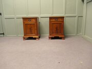 Pair Of Figured Walnut Bedside Cupboards  