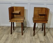 Pair Of French Arts And Crafts Outré Bedside Table